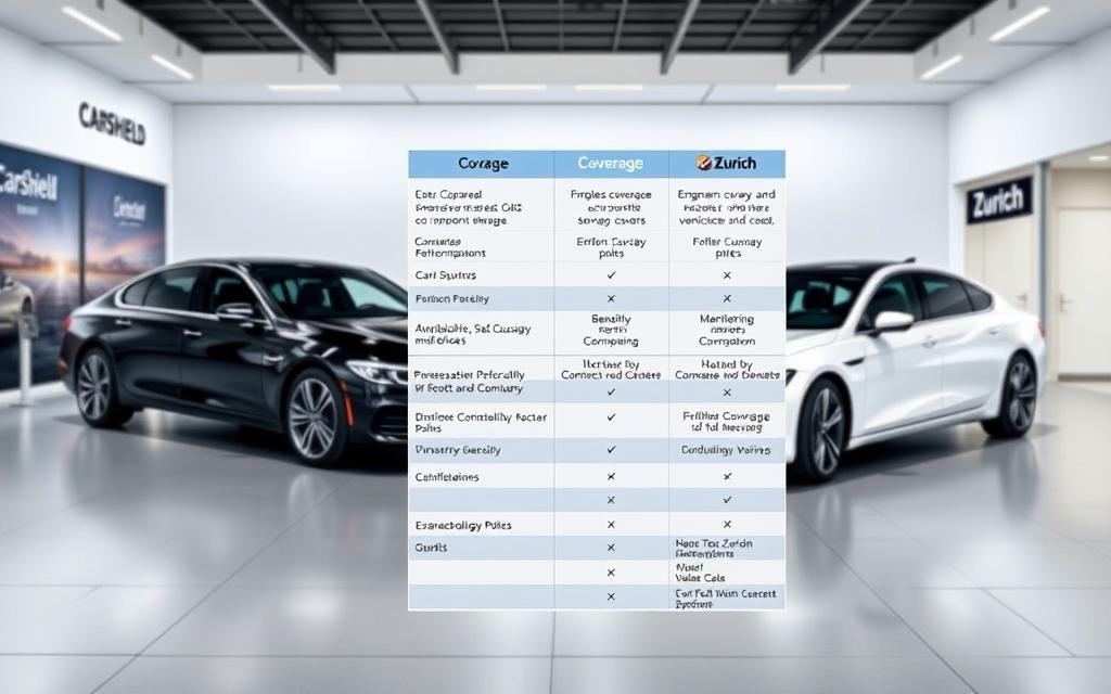 CarShield vs. Zurich coverage comparison