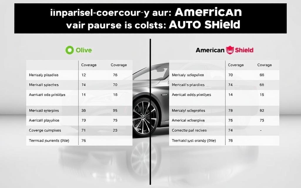 coverage comparison of Olive and American Auto Shield plans coverage comparison of Olive and American Auto Shield plans